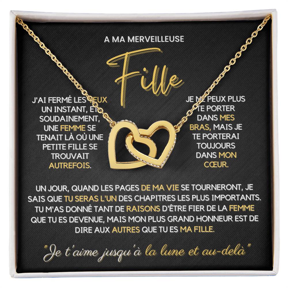 Collier Pour Fille - Collier coeurs entrelacés 14k ou 18K