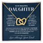 Interlocking Hearts Necklace with CZ Crystals – 18K Yellow Gold Finish