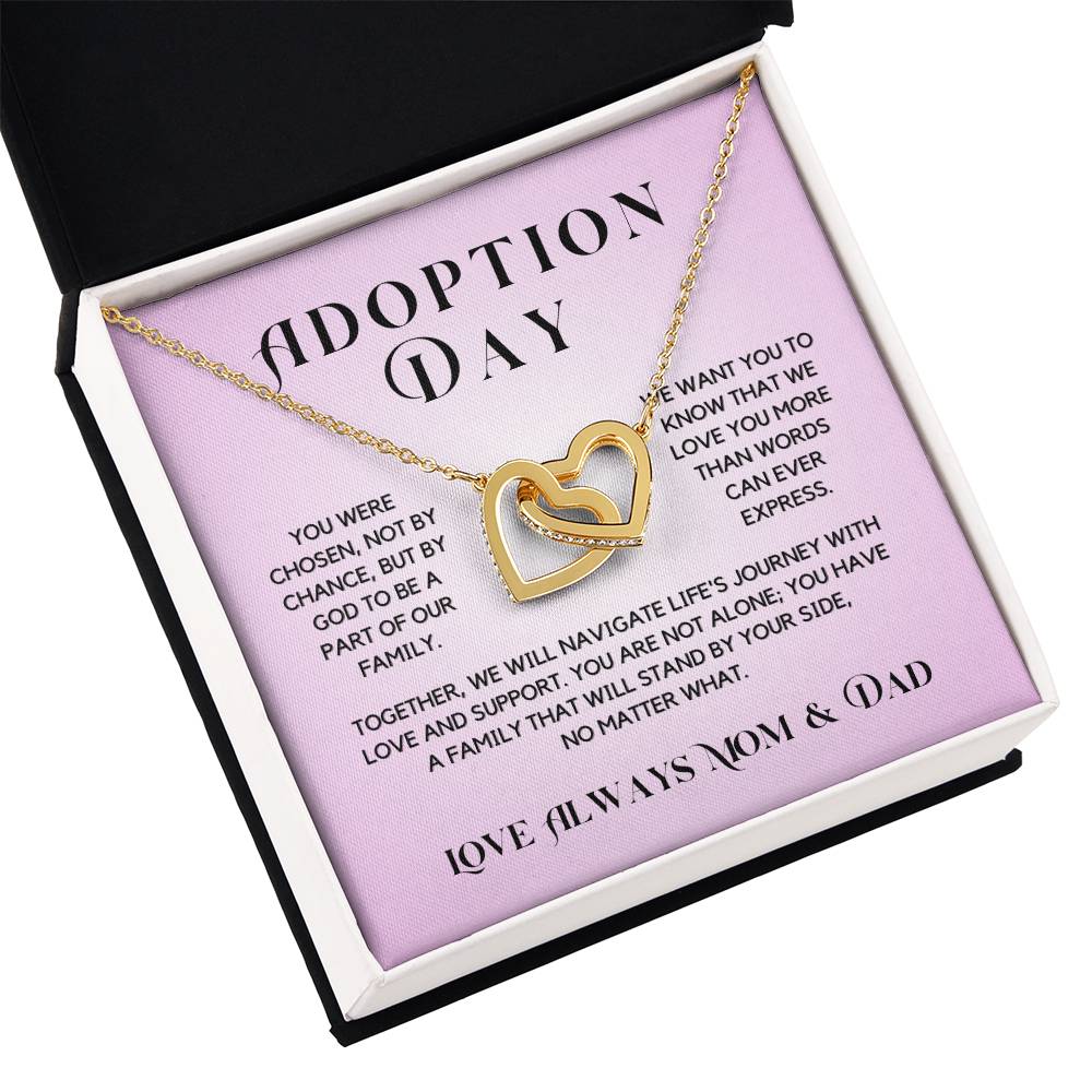 Adoption Day Necklace Gift For Girl | Interlocking Hearts Necklace