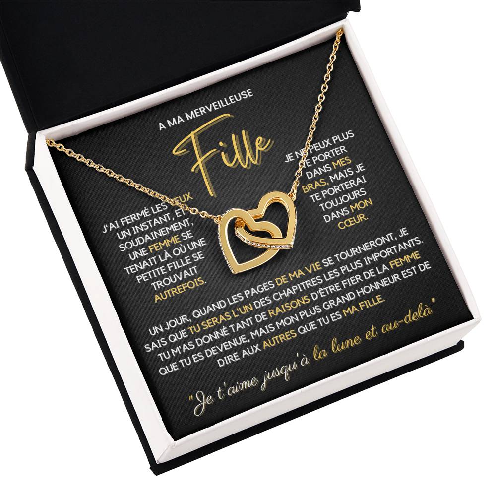Collier Pour Fille - Collier coeurs entrelacés 14k ou 18K