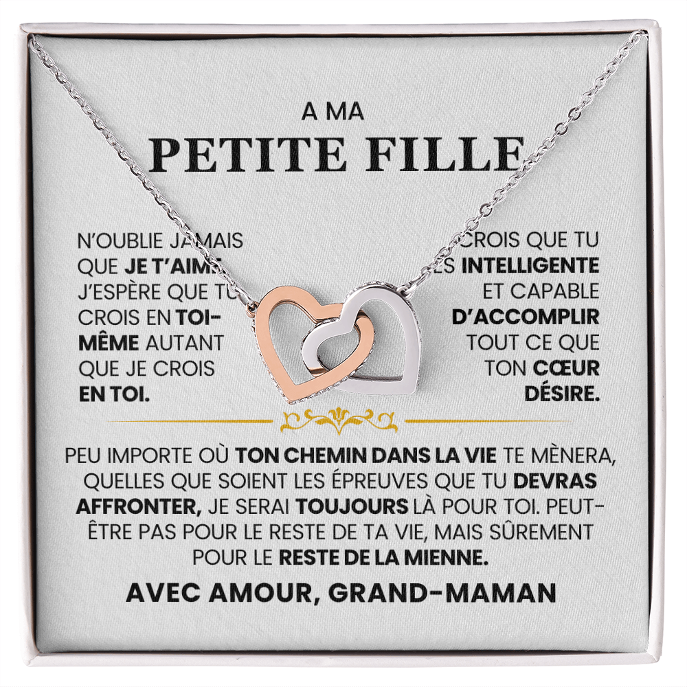 A Ma Petite Fille - De Grand Maman - Collier Cœurs Entrelacés