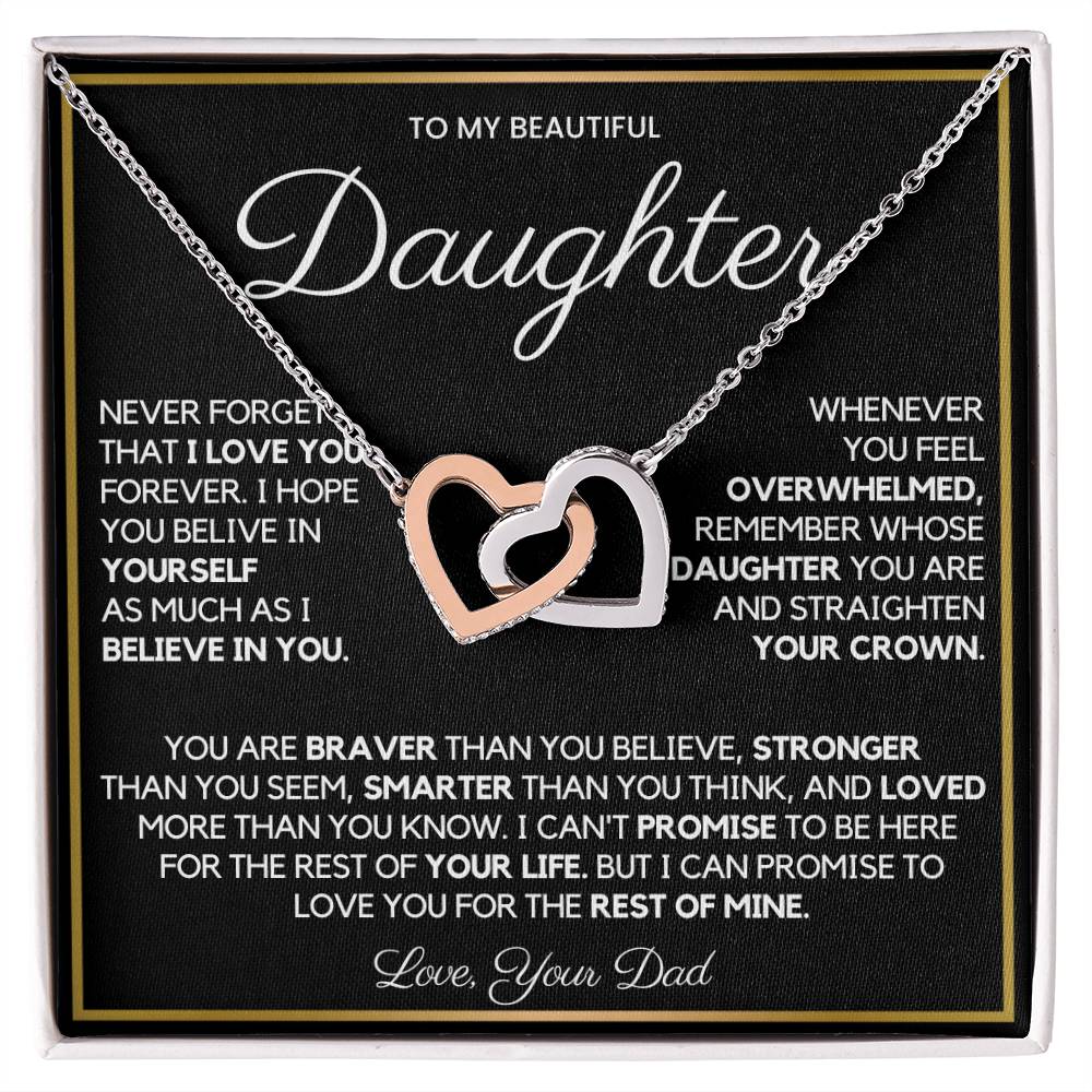 To My Daughter From Dad β Interlocking Hearts Necklace