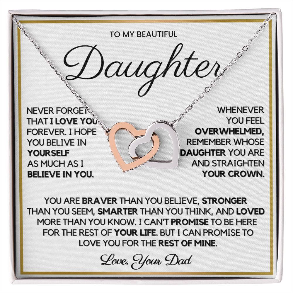 To My Daughter From Dad β Interlocking Hearts Necklace For Her