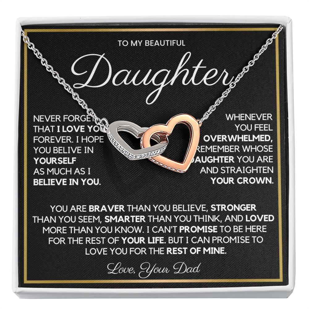 To My Daughter From Dad β Interlocking Hearts Necklace