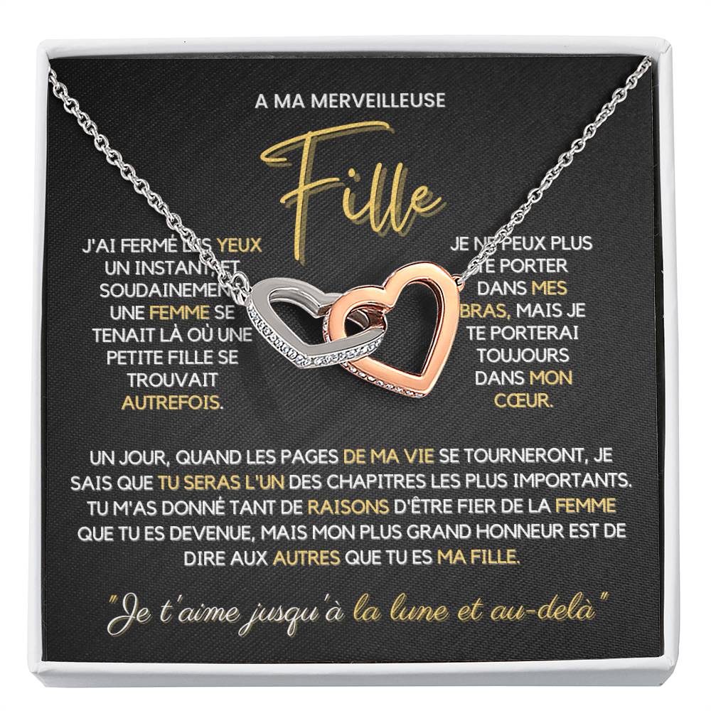 Collier Pour Fille - Collier coeurs entrelacés 14k ou 18K