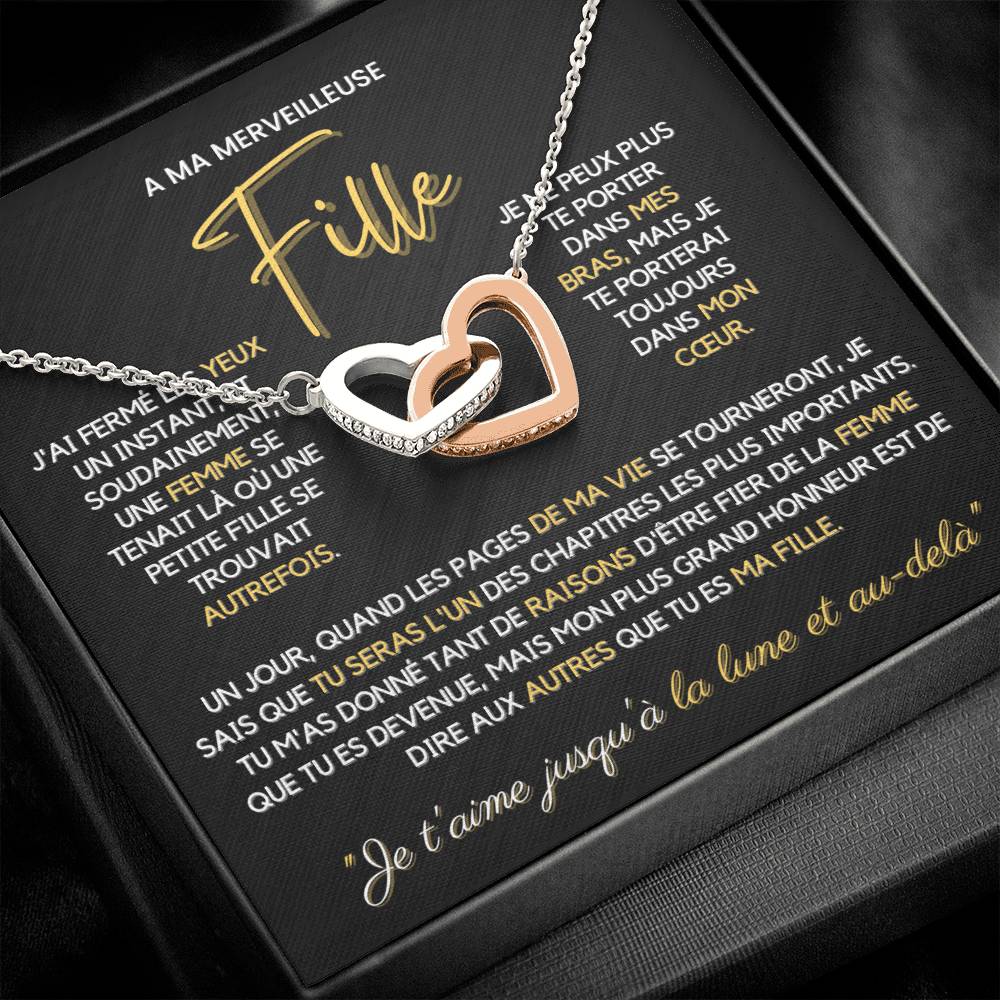 Collier Pour Fille - Collier coeurs entrelacés 14k ou 18K