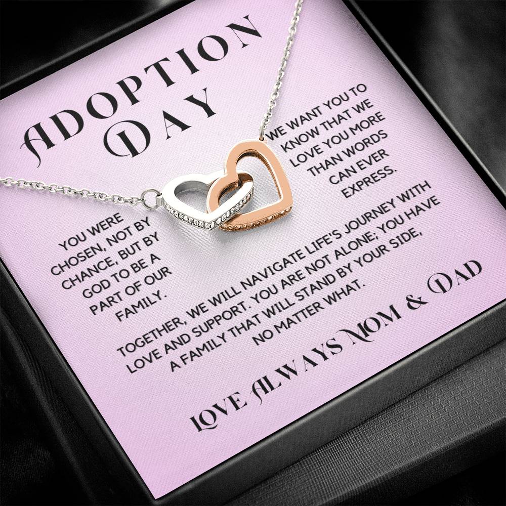 Adoption Day Necklace Gift For Girl | Interlocking Hearts Necklace