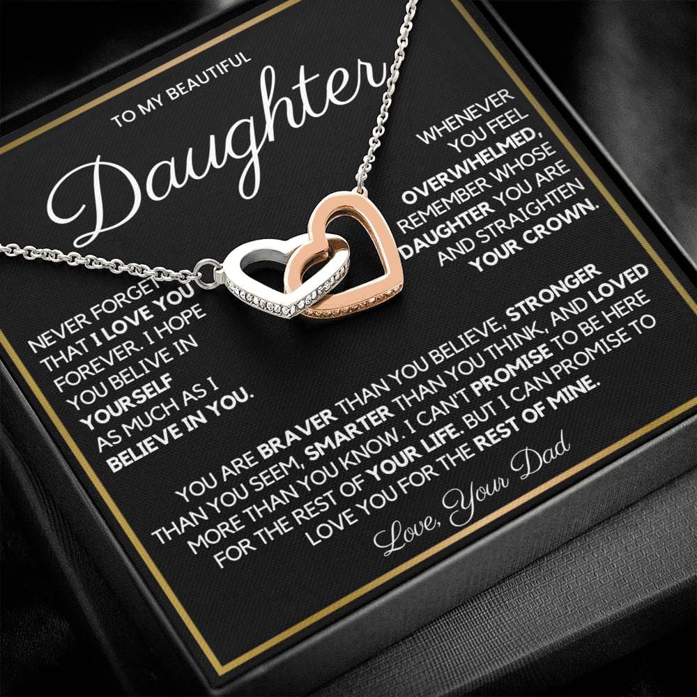 To My Daughter From Dad β Interlocking Hearts Necklace