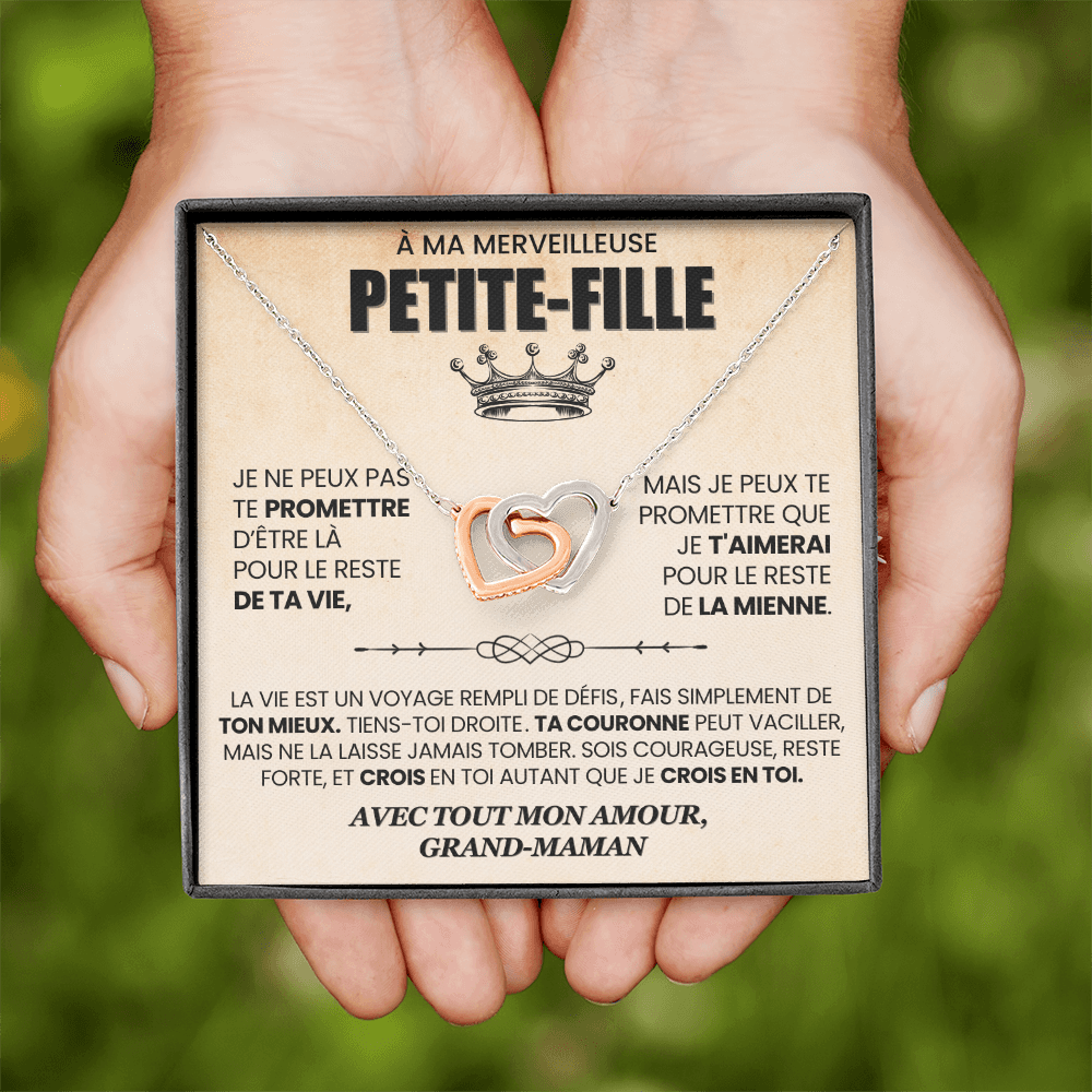 Collier Cœurs Entrelacés pour Petite-Fille - Cadeau de Grand-Maman