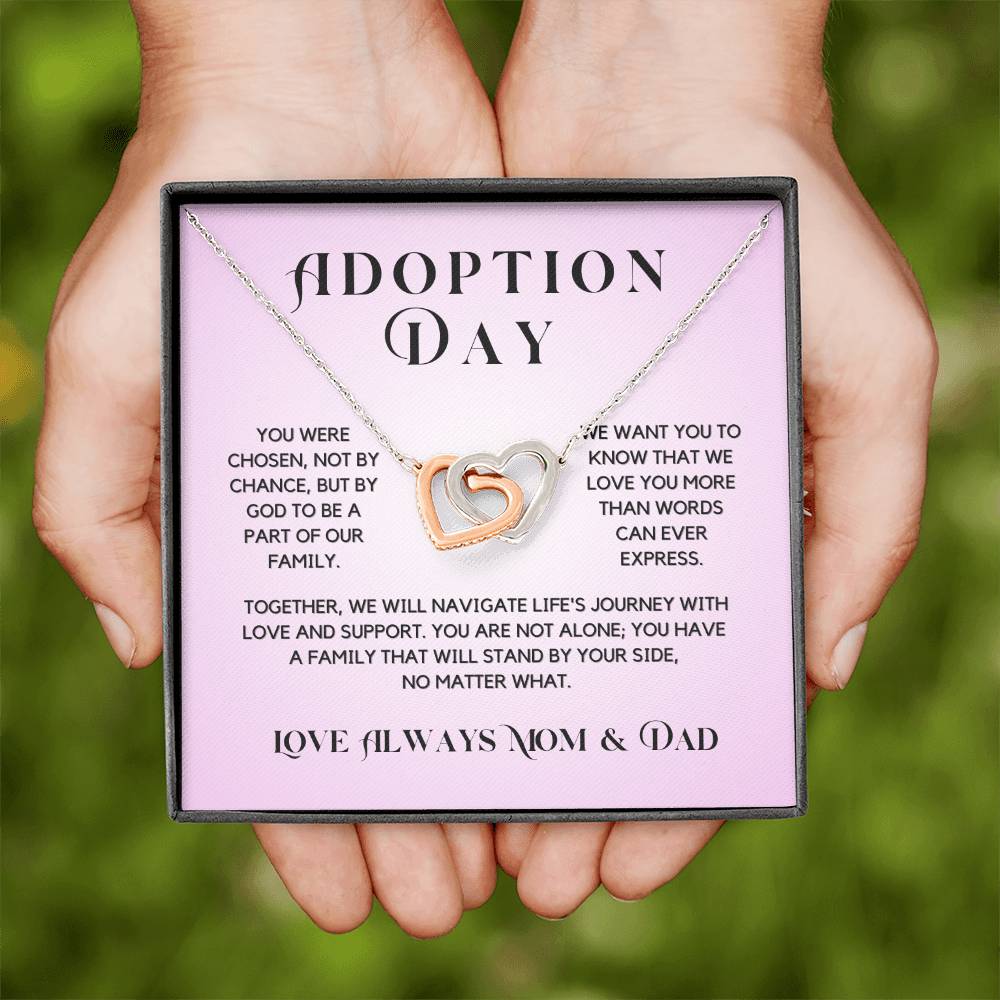Adoption Day Necklace Gift For Girl | Interlocking Hearts Necklace