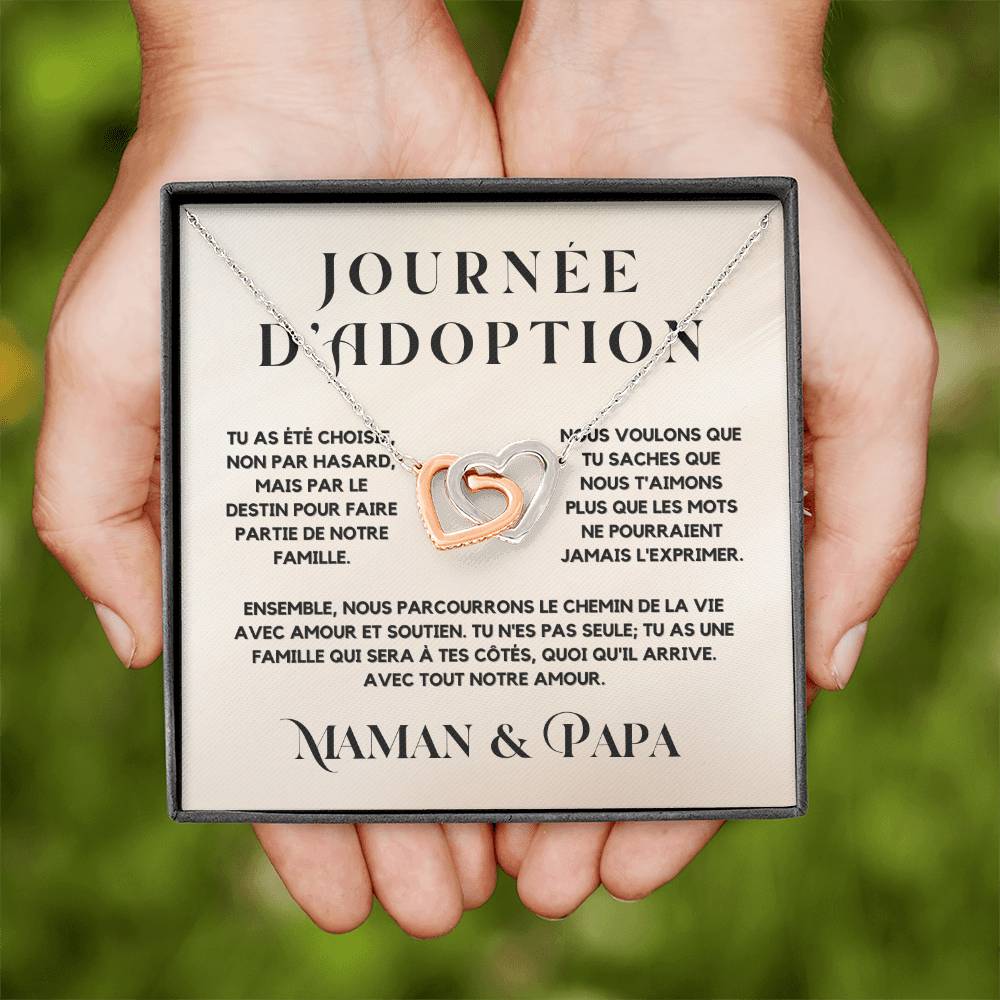 Collier d'Adoption pour Fille – Cadeau Émotionnel de Parents à Enfant | Souvenir Unique