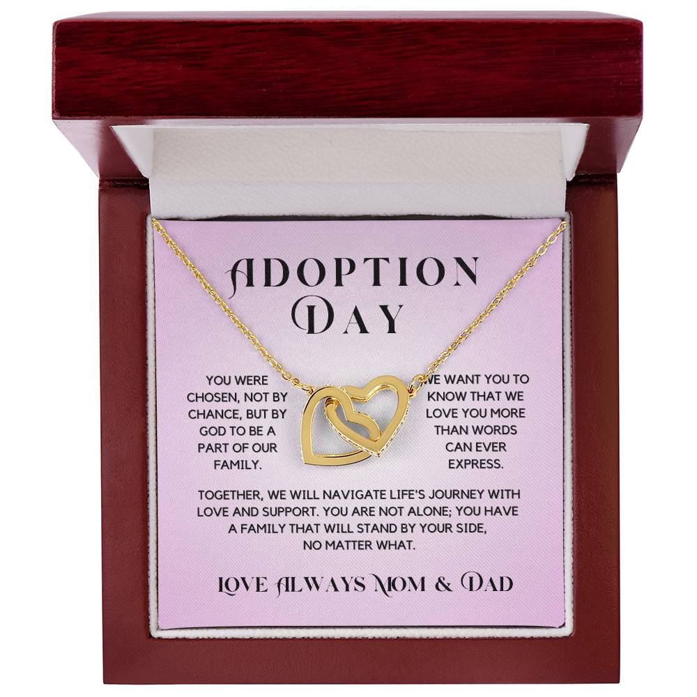 Adoption Day Necklace Gift For Girl | Interlocking Hearts Necklace