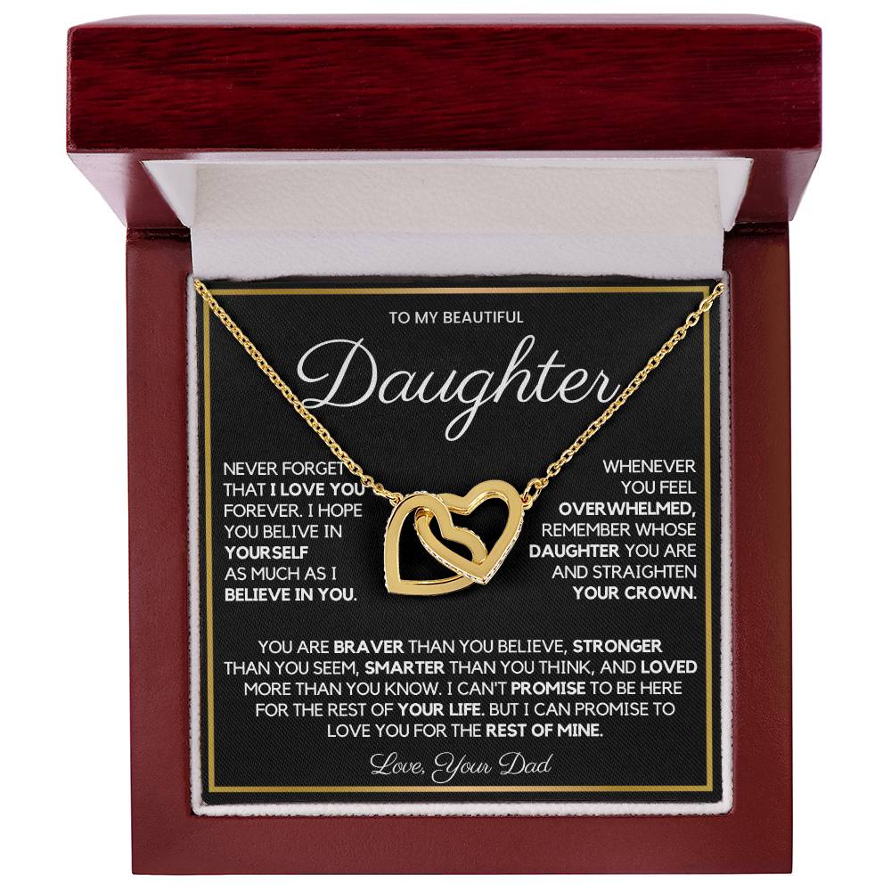 To My Daughter From Dad β Interlocking Hearts Necklace