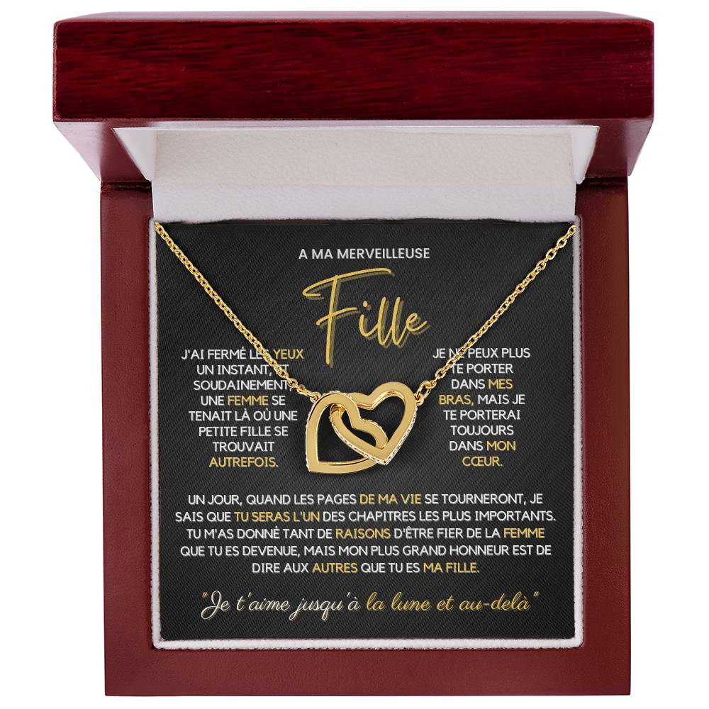 Collier Pour Fille - Collier coeurs entrelacés 14k ou 18K