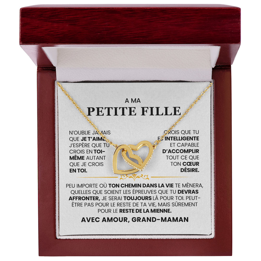 A Ma Petite Fille - De Grand Maman - Collier Cœurs Entrelacés