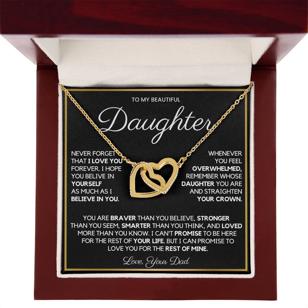 To My Daughter From Dad β Interlocking Hearts Necklace