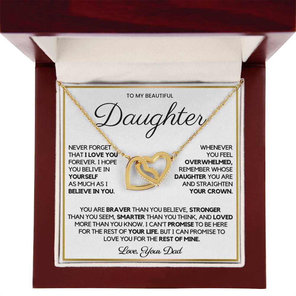 To My Daughter From Dad β Interlocking Hearts Necklace For Her