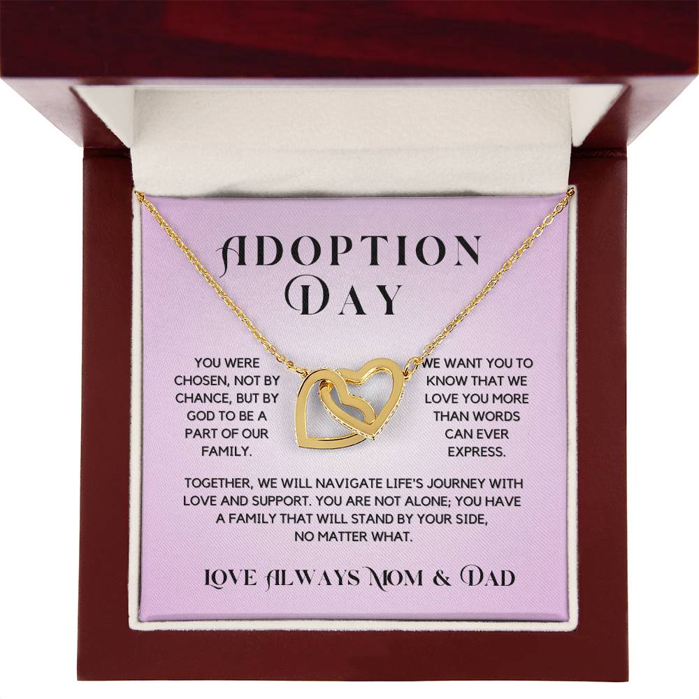 Adoption Day Necklace Gift For Girl | Interlocking Hearts Necklace