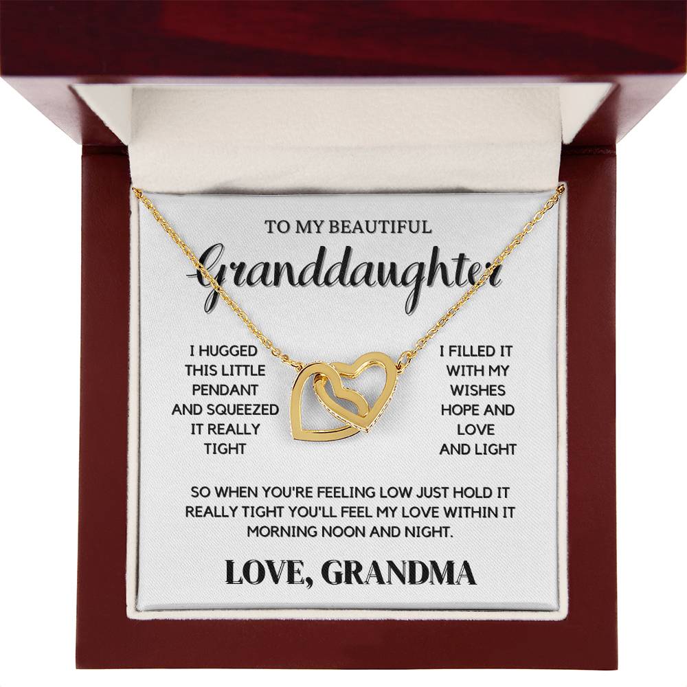 To My Granddaughter Interlocking Hearts Necklace
