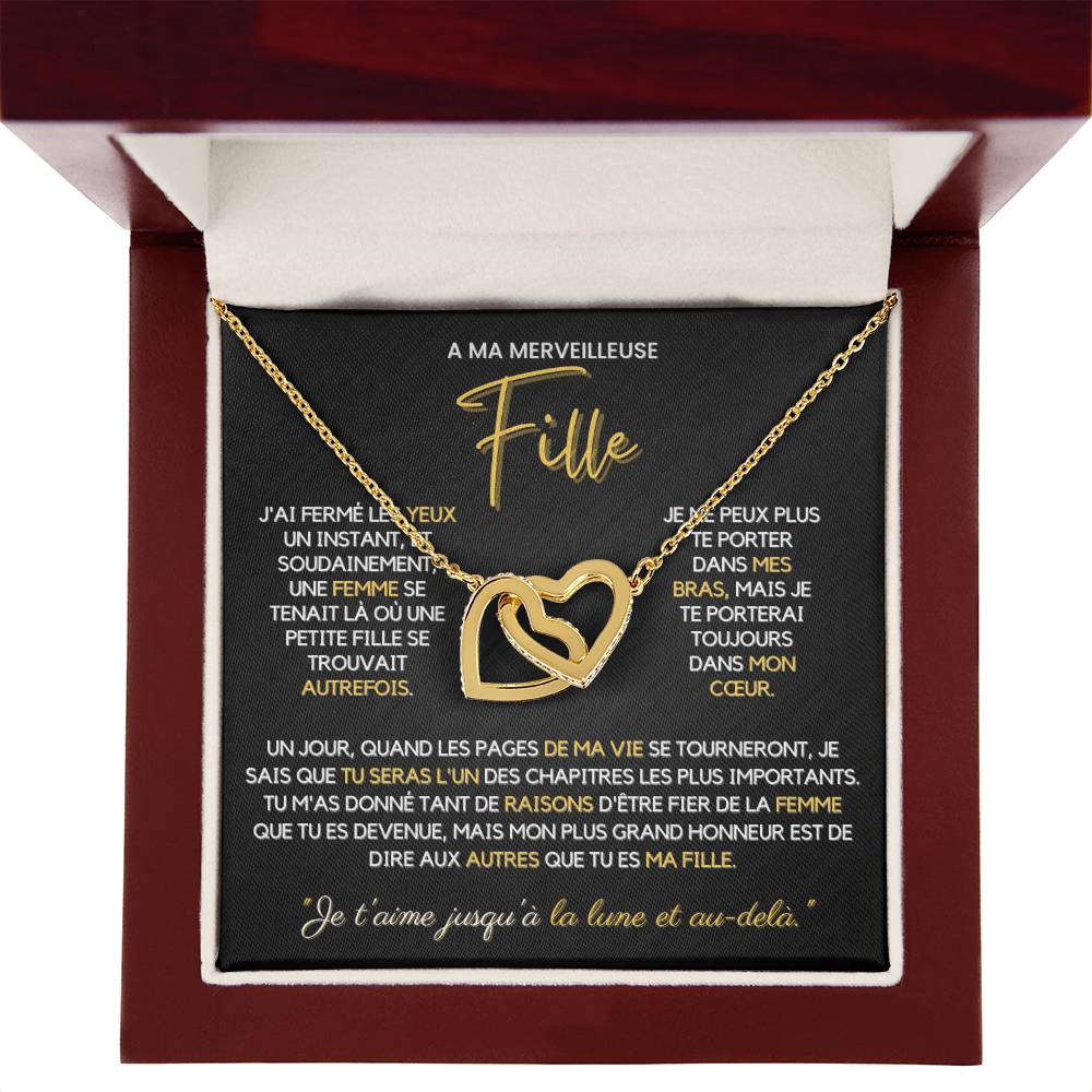 Collier Pour Fille - Collier coeurs entrelacés 14k ou 18K