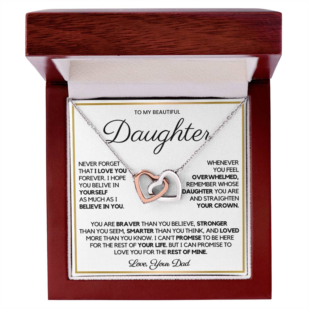 To My Daughter From Dad β Interlocking Hearts Necklace For Her