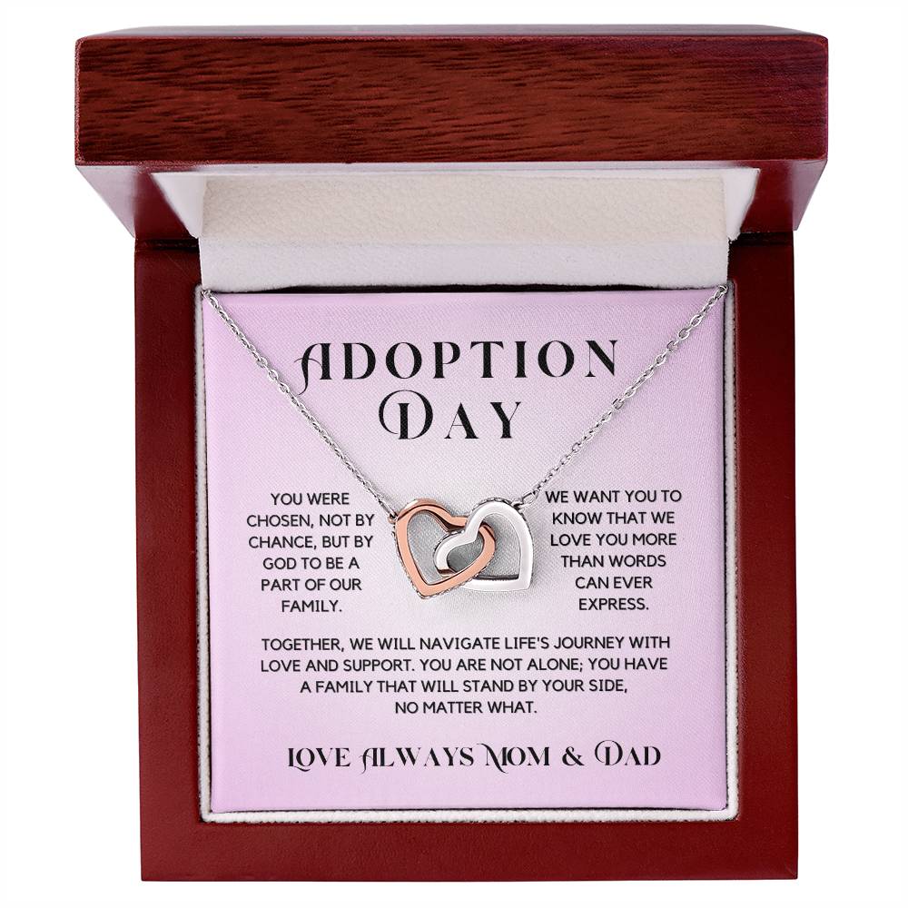 Adoption Day Necklace Gift For Girl | Interlocking Hearts Necklace