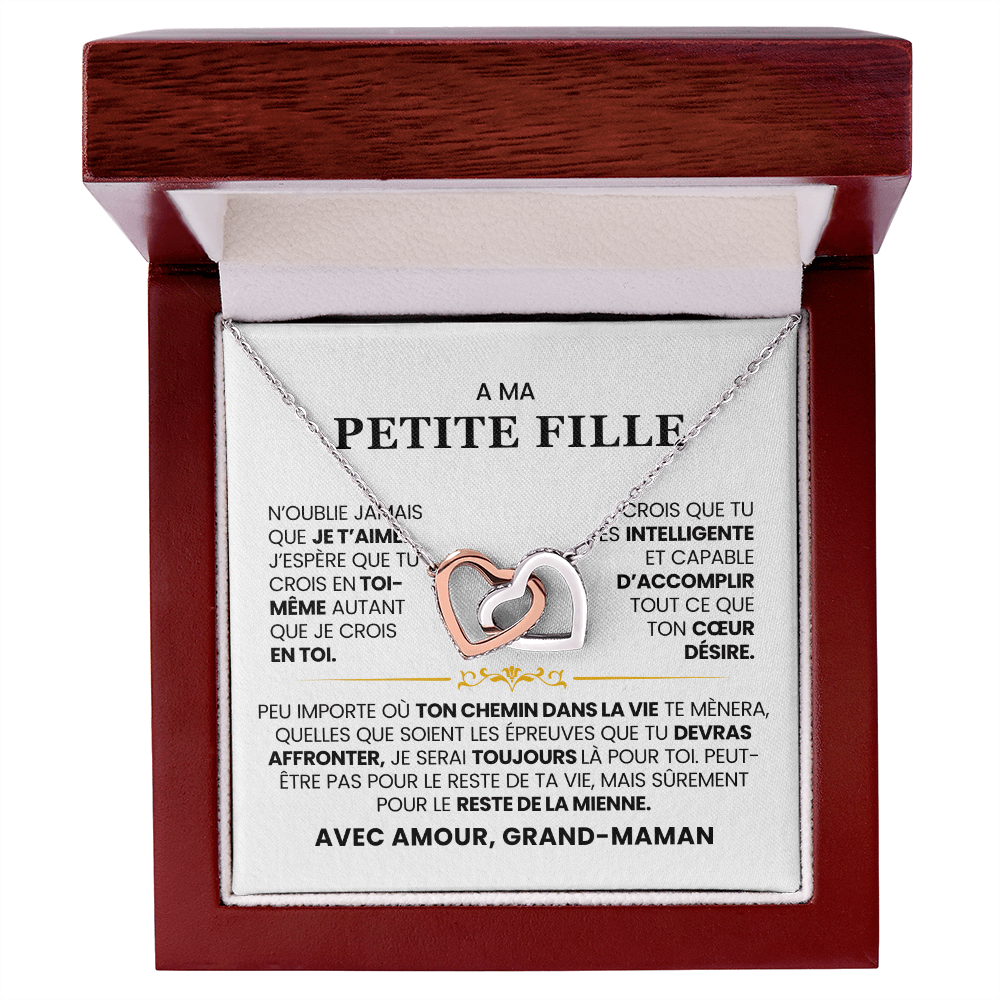 A Ma Petite Fille - De Grand Maman - Collier Cœurs Entrelacés