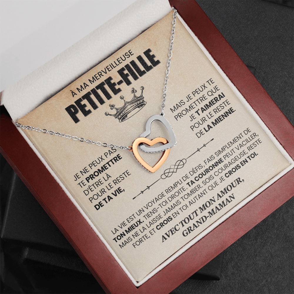 Collier Cœurs Entrelacés pour Petite-Fille - Cadeau de Grand-Maman