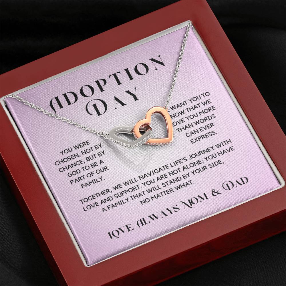 Adoption Day Necklace Gift For Girl | Interlocking Hearts Necklace