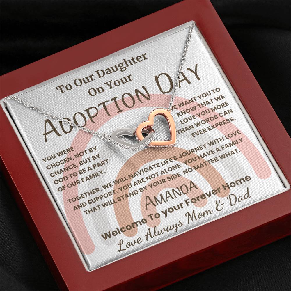 Adoption Day Necklace for Daughter - You Were Chosen | Personalized Gift from Mom & Dad