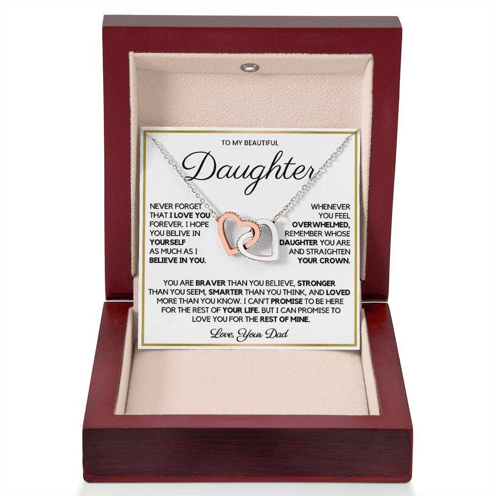 To My Daughter From Dad β Interlocking Hearts Necklace For Her