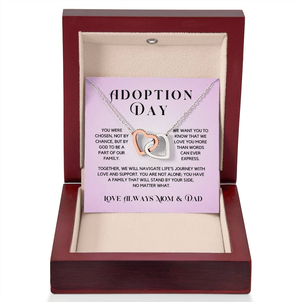 Adoption Day Necklace Gift For Girl | Interlocking Hearts Necklace