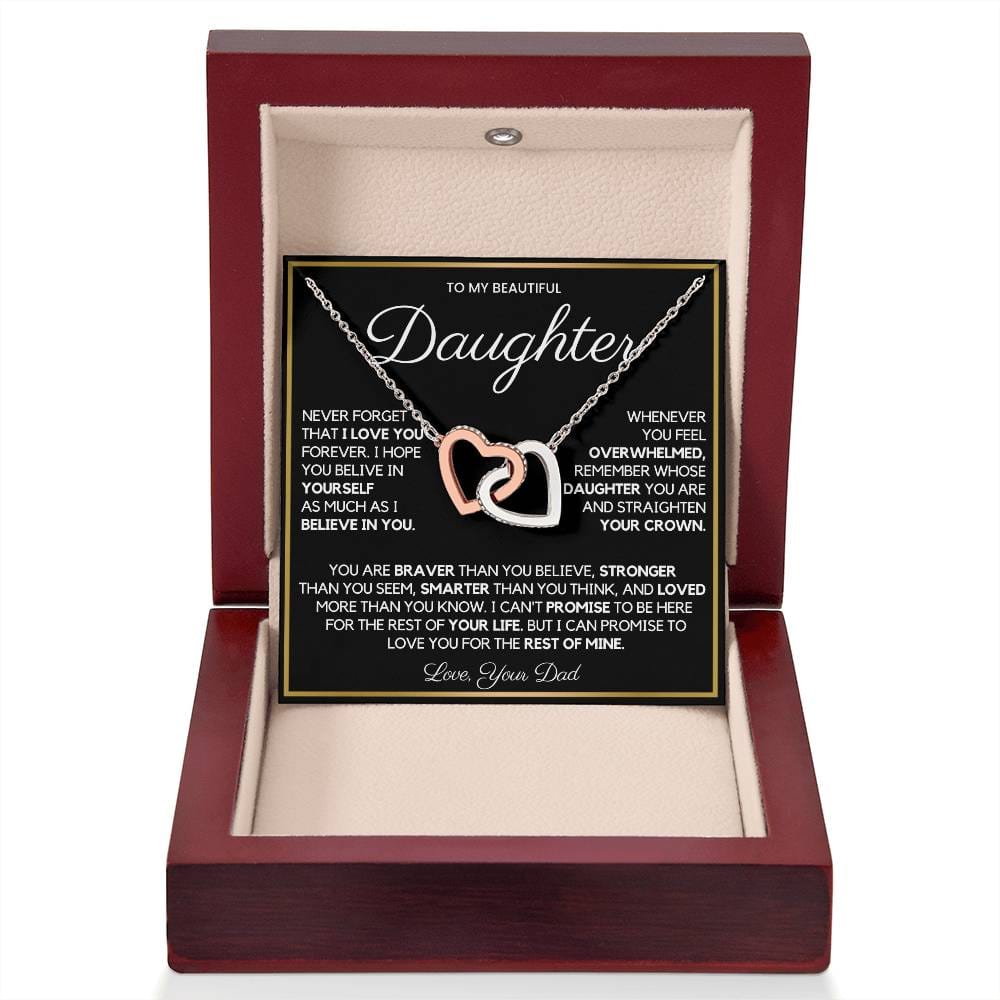 To My Daughter From Dad β Interlocking Hearts Necklace