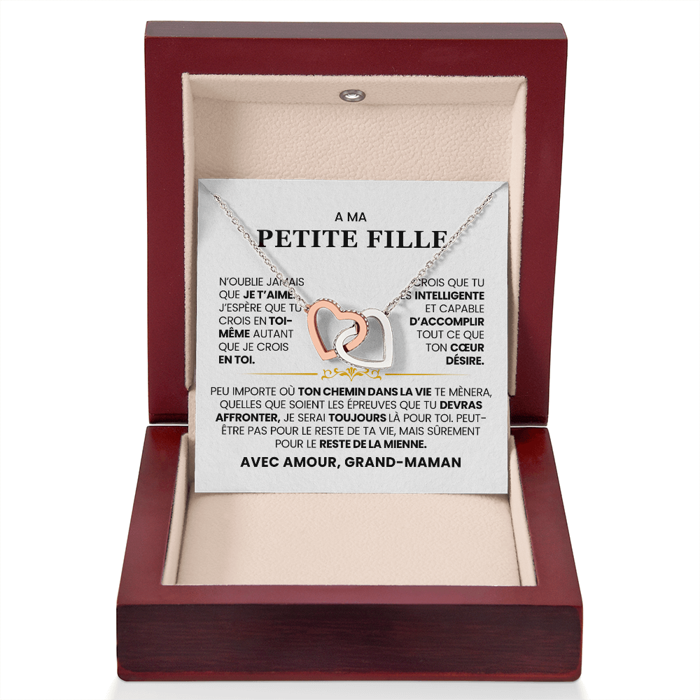 A Ma Petite Fille - De Grand Maman - Collier Cœurs Entrelacés