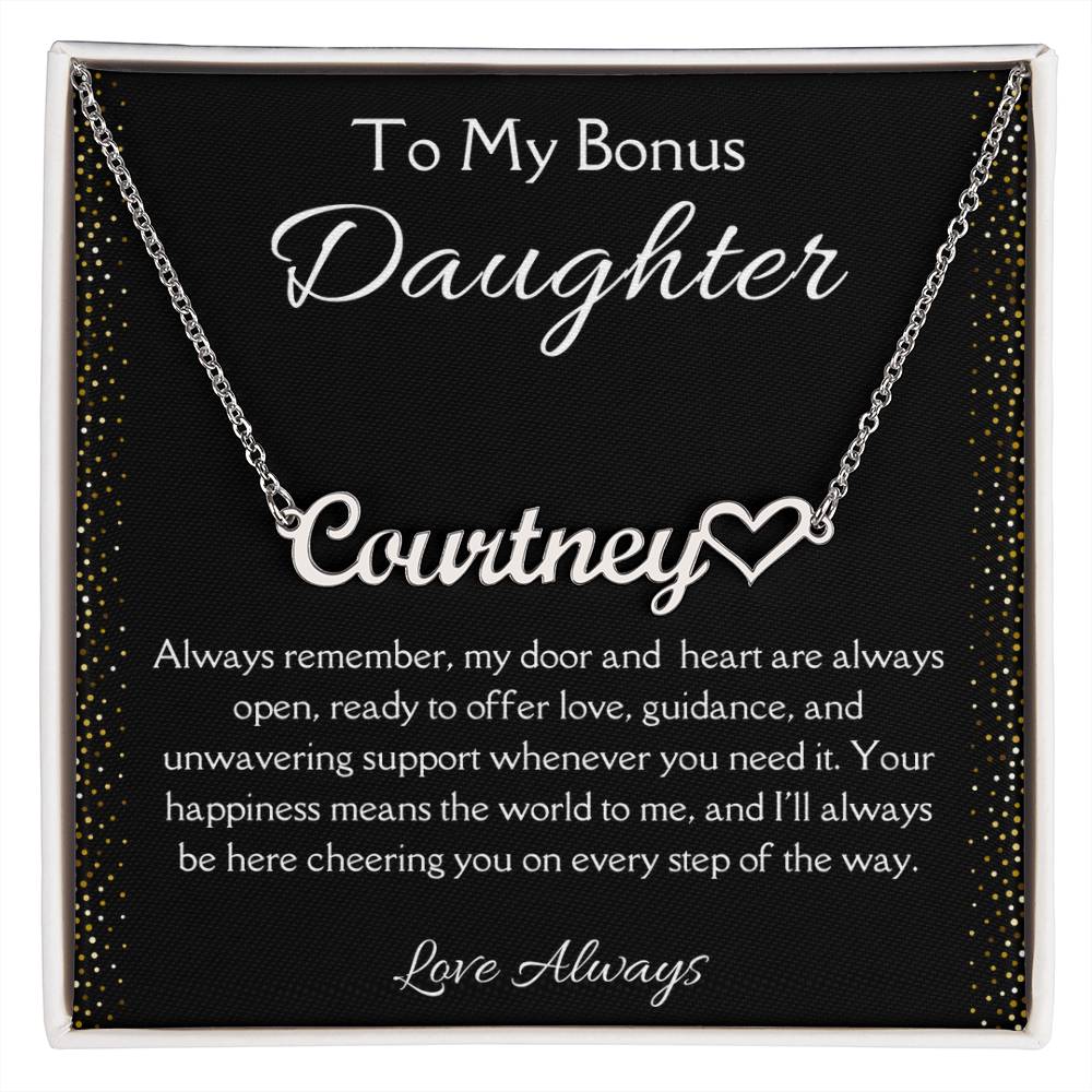 Stepdaughter Name Necklace - Gift For Bonus Daughter
