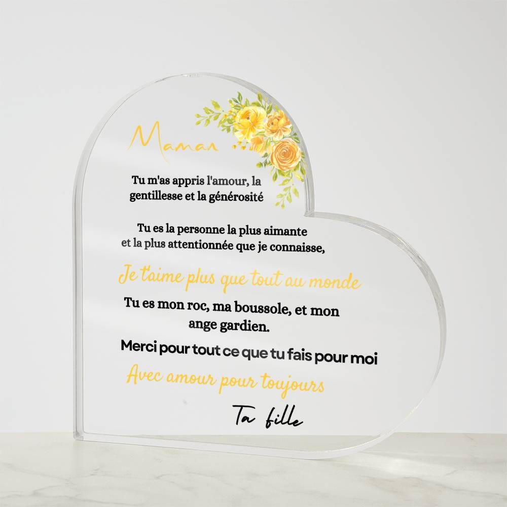 Plaque En Acrylique En Forme De Coeur Pour Maman