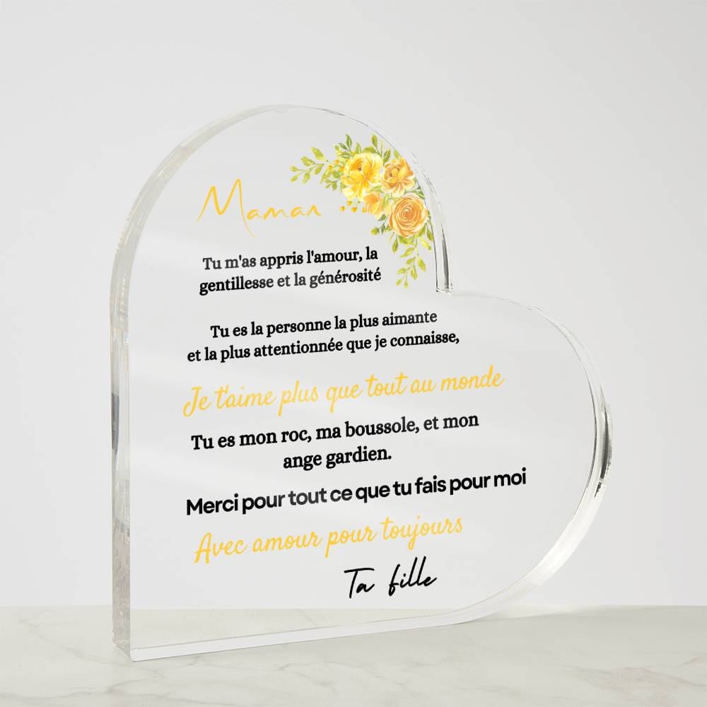Plaque En Acrylique En Forme De Coeur Pour Maman
