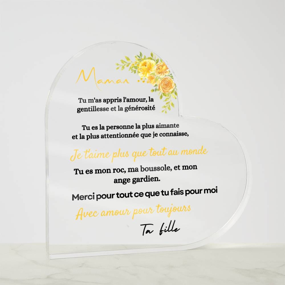 Plaque En Acrylique En Forme De Coeur Pour Maman