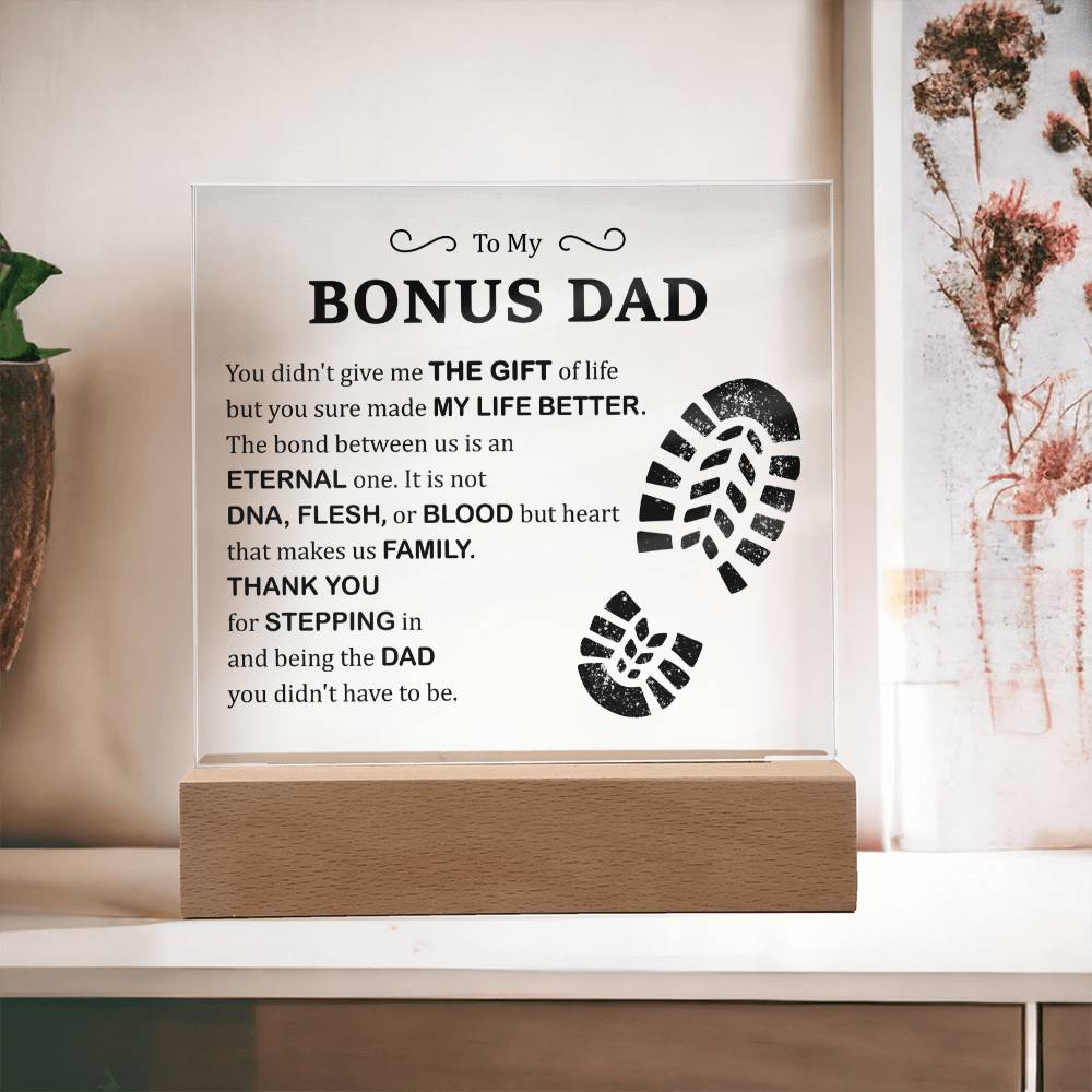 Personalized Step Up Dad Plaque Sign, Stepdad Gift