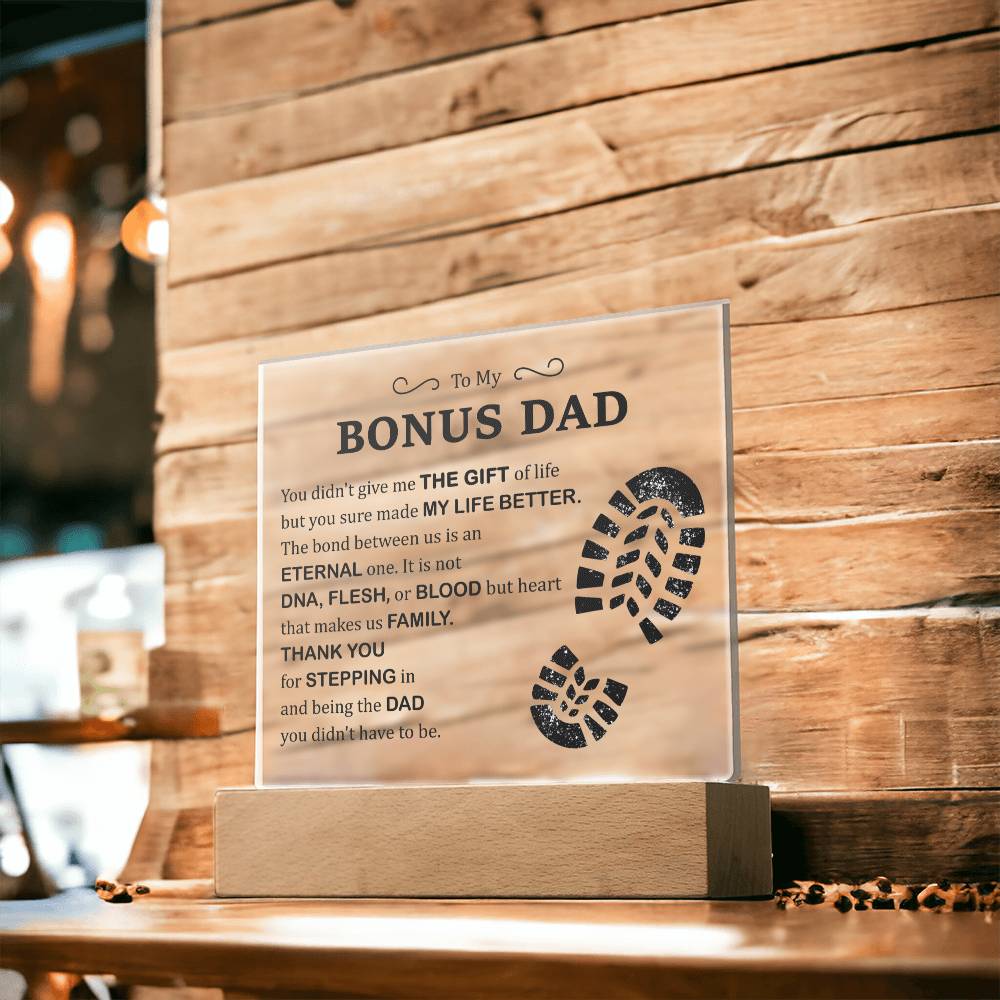 Personalized Step Up Dad Plaque Sign, Stepdad Gift