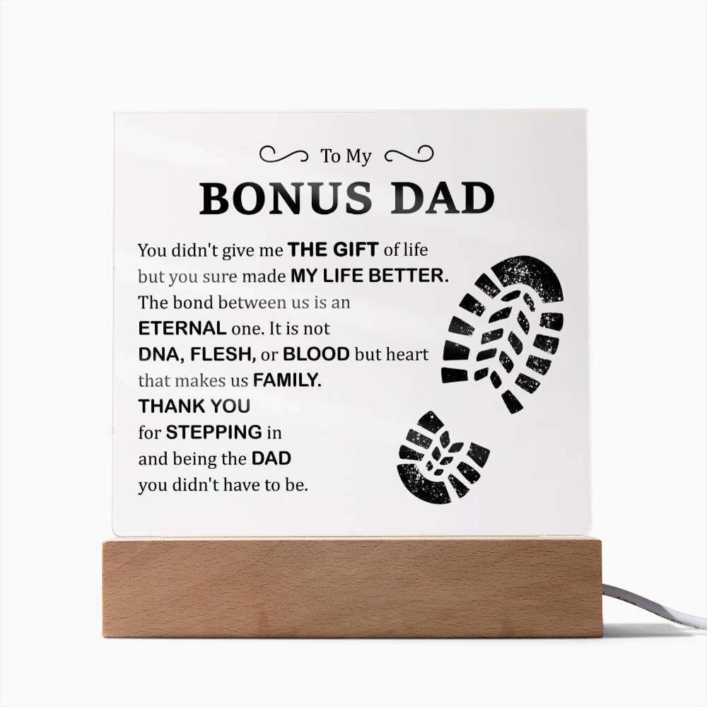 Personalized Step Up Dad Plaque Sign, Stepdad Gift