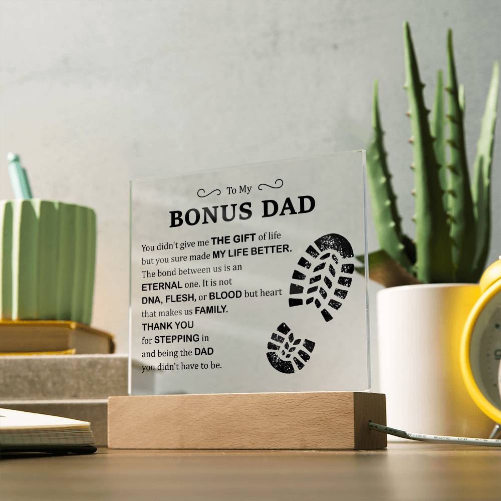Personalized Step Up Dad Plaque Sign, Stepdad Gift