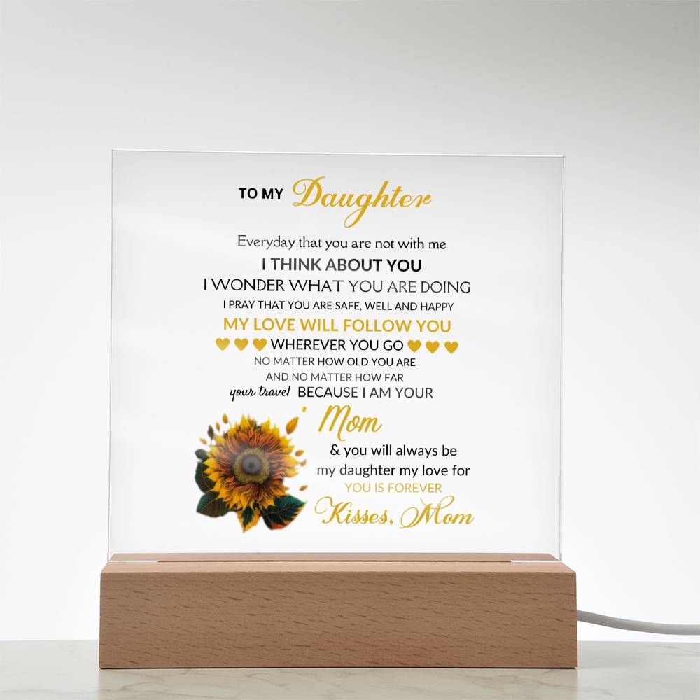 To Daughter From Mother Acrylic Plaque - Birthday Gift
