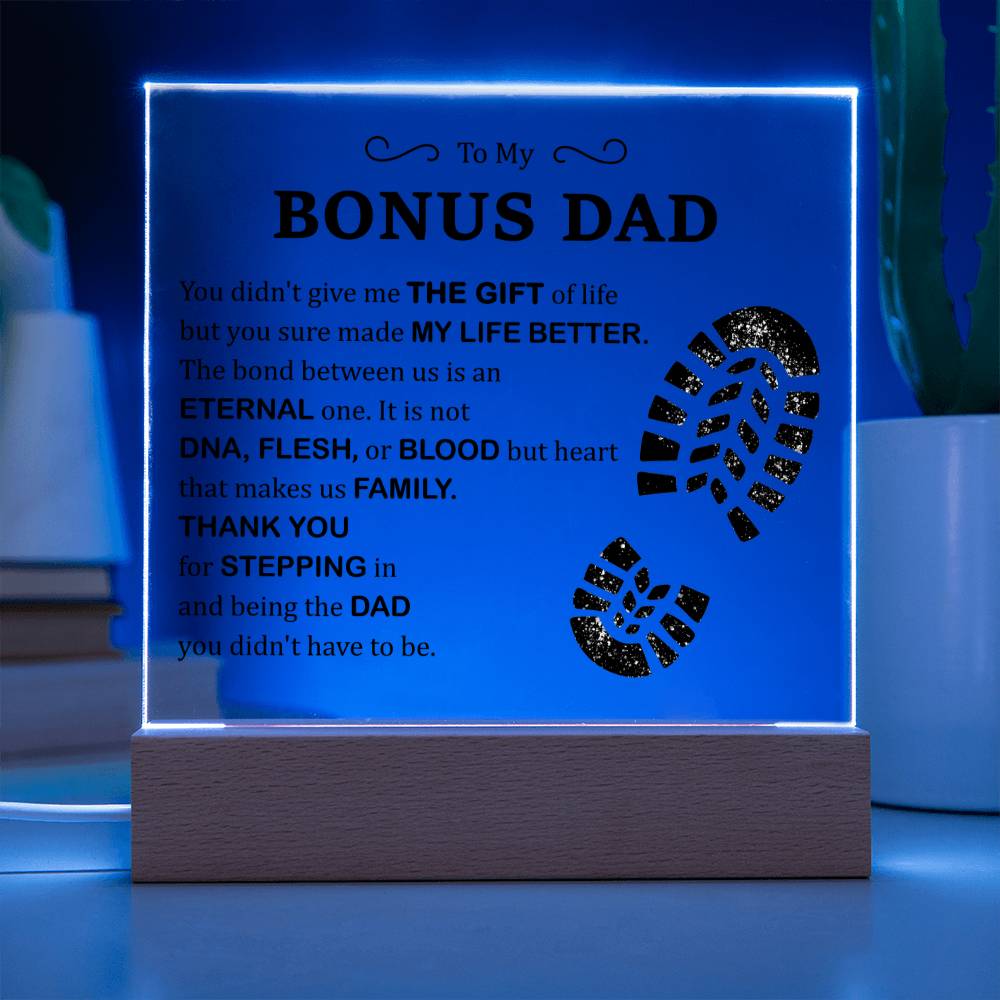 Personalized Step Up Dad Plaque Sign, Stepdad Gift