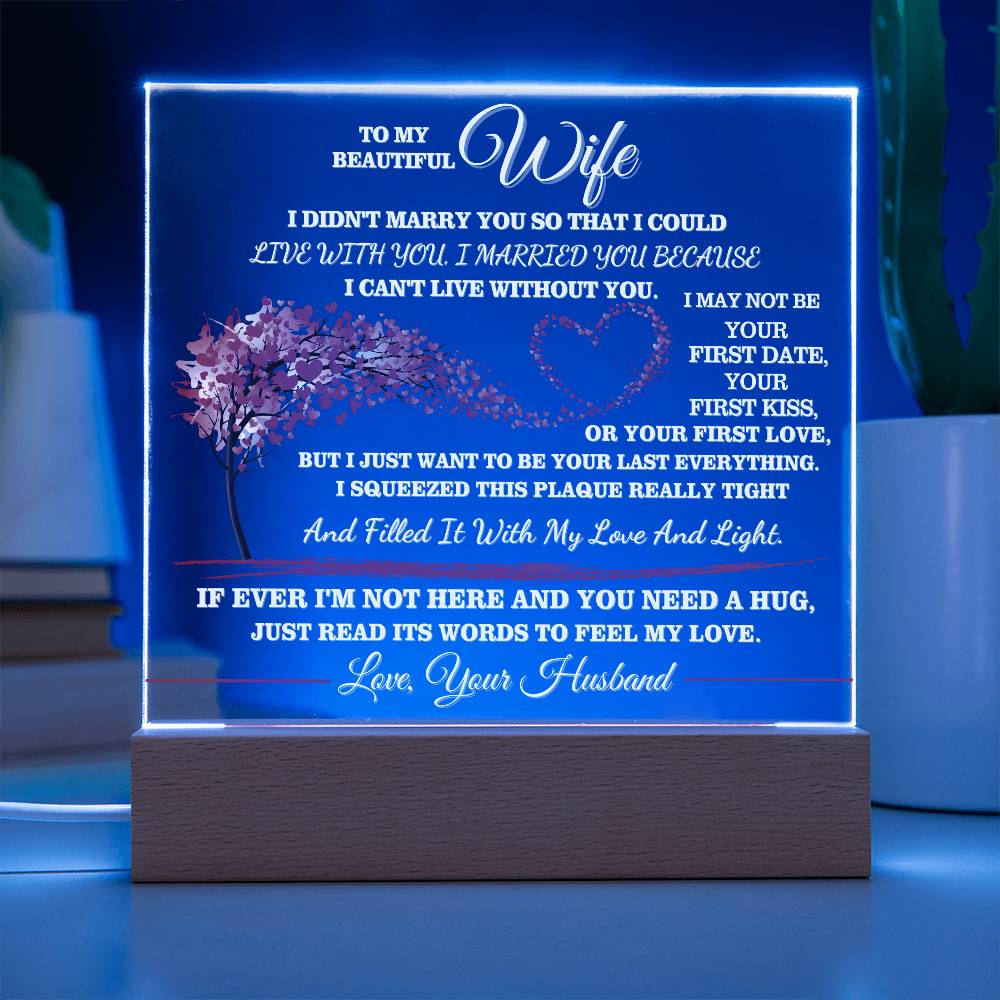 To My Beautiful Wife - Romantic LED Acrylic Plaque