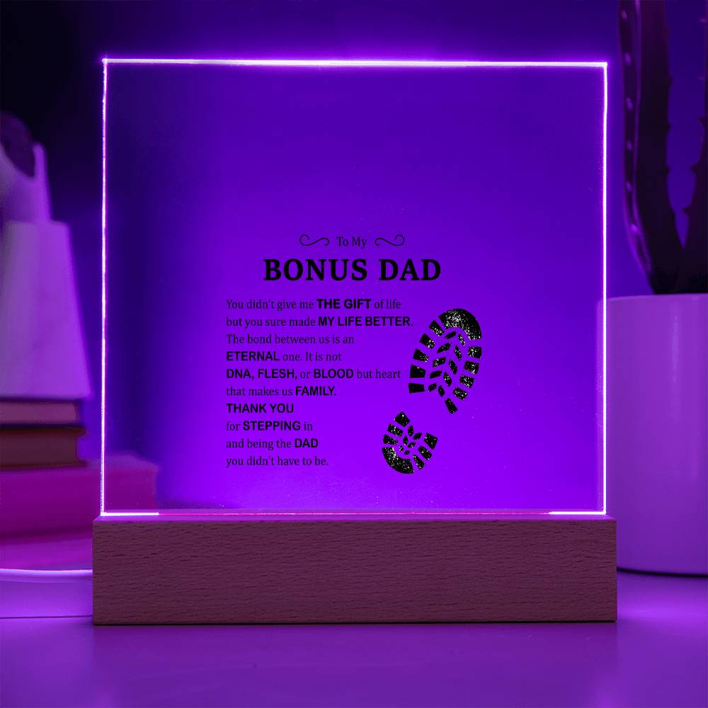 Personalized Step Up Dad Plaque Sign, Stepdad Gift