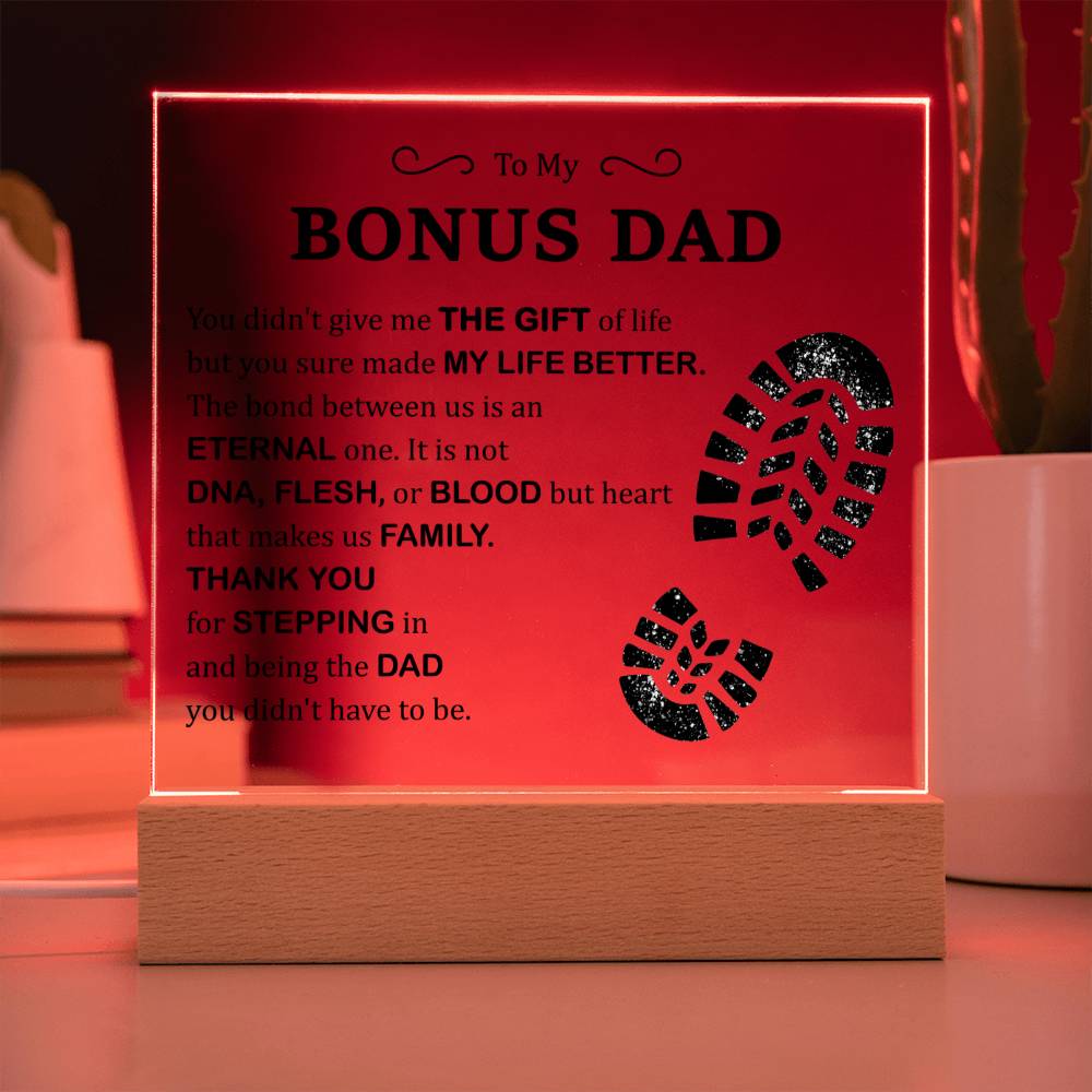 Personalized Step Up Dad Plaque Sign, Stepdad Gift