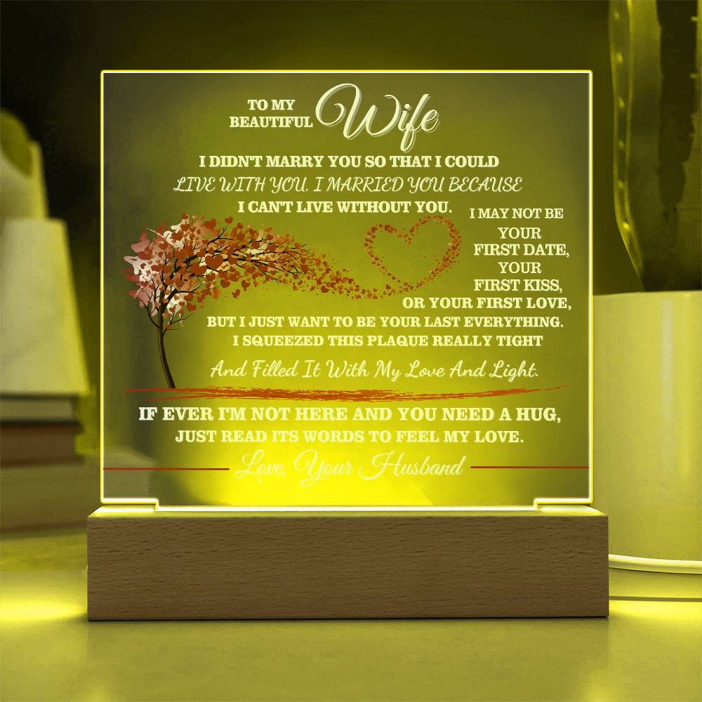 To My Beautiful Wife - Romantic LED Acrylic Plaque