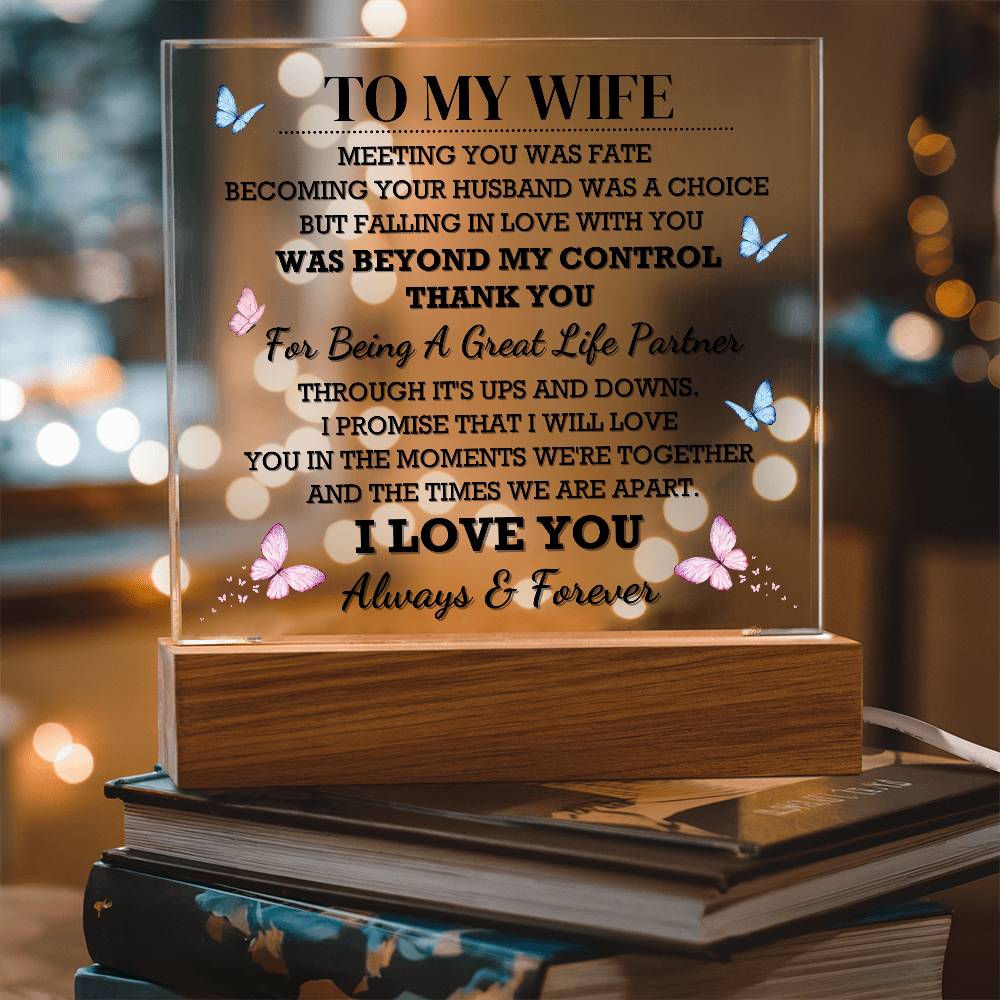 To My Wife Acrylic Plaque | Gift From Husband