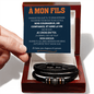 Bracelet « À Mon Fils » – Cadeau Émotionnel en Cuir